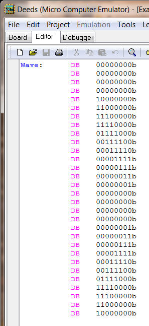 Wave Form Generator (by table) Program