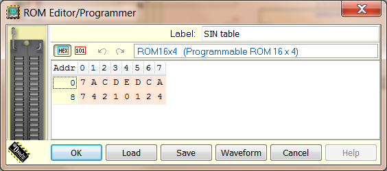 The ROM Editor/Programmer Dialog