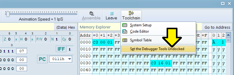 Debugger Dock/Undock Menu Commands