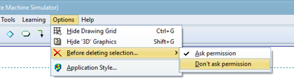 Deleting Menu Options