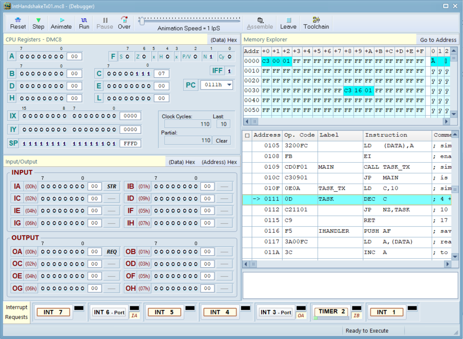 Docked Debugger Interface Overview