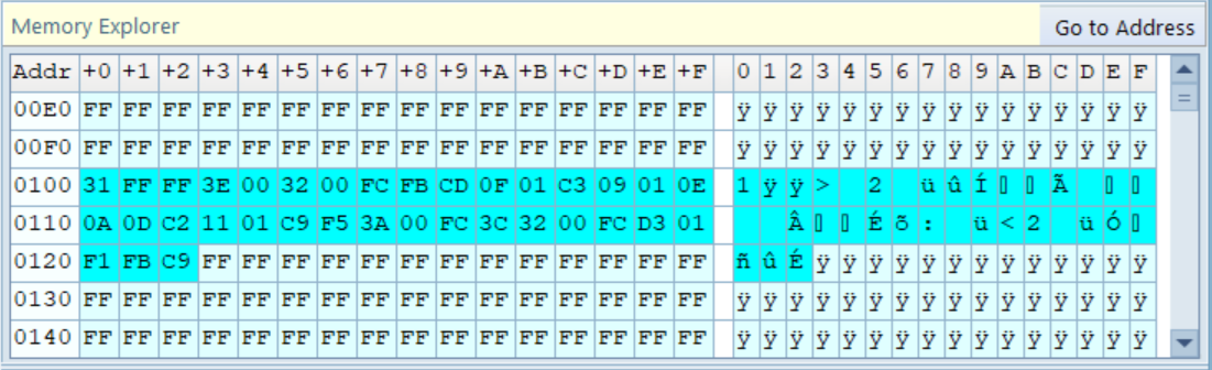 Memory Explorer Panel View