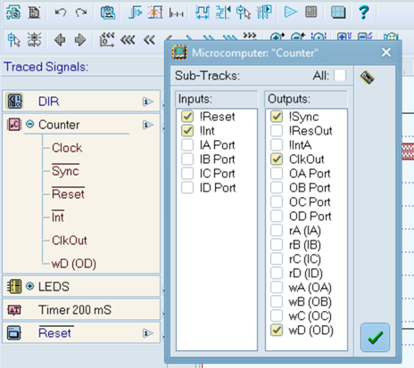 Subtrack Selection Dialog