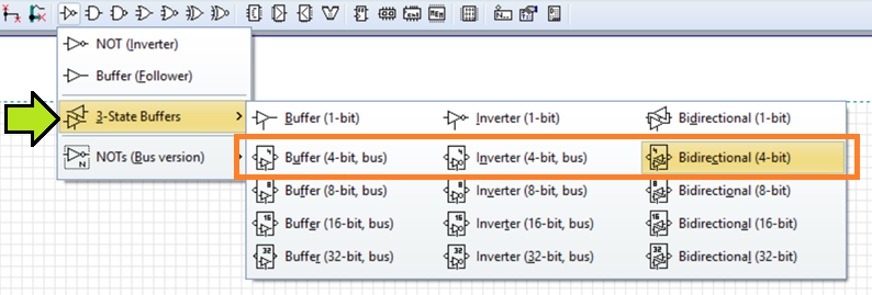 Tri-state Buffers Menu