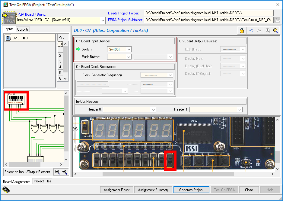 Deeds Circuit Prototyping On Terasic Altera De0 Cv Board