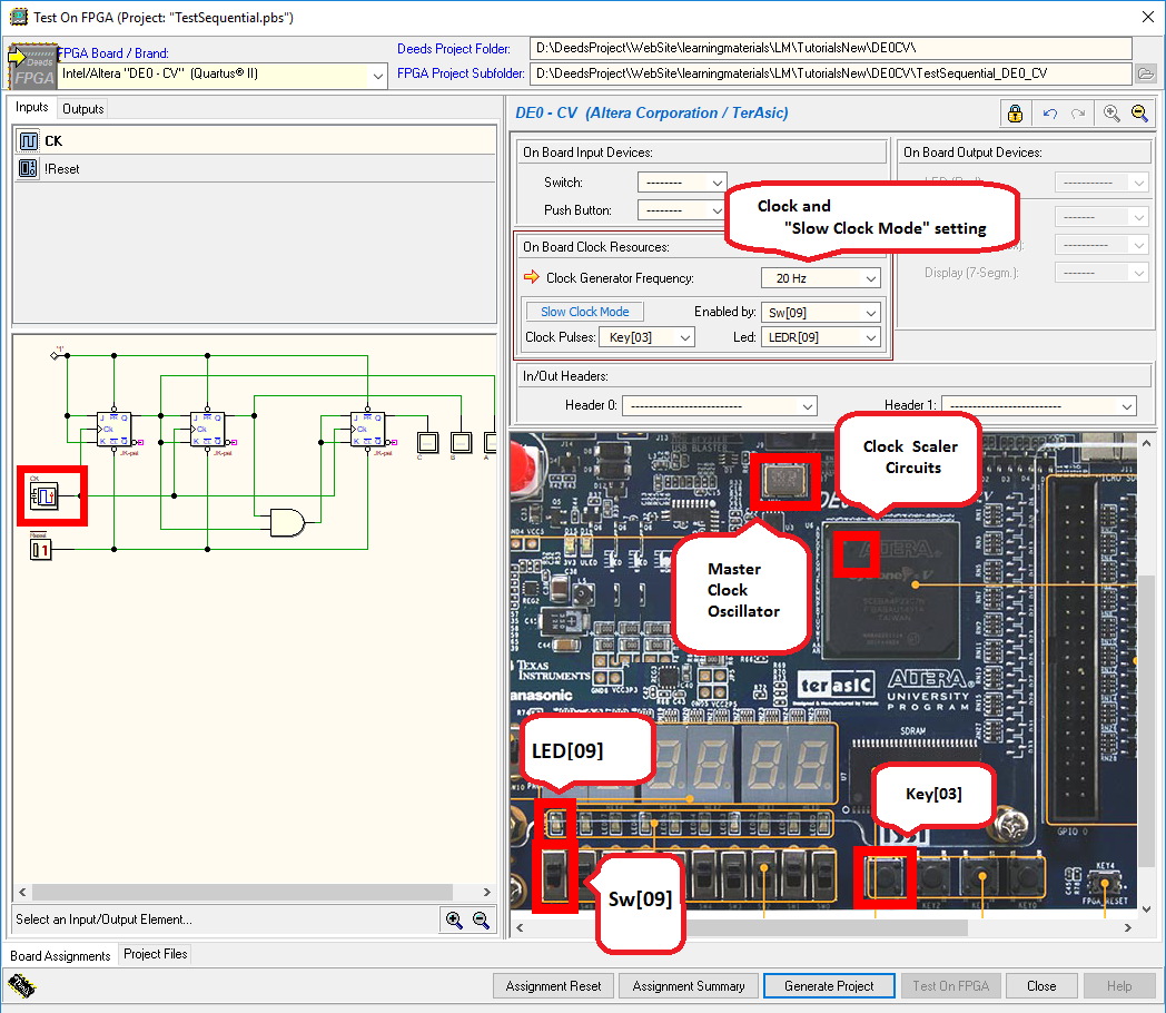 Deeds Sequential Circuit Testing On Terasic Altera De0 Cv Board